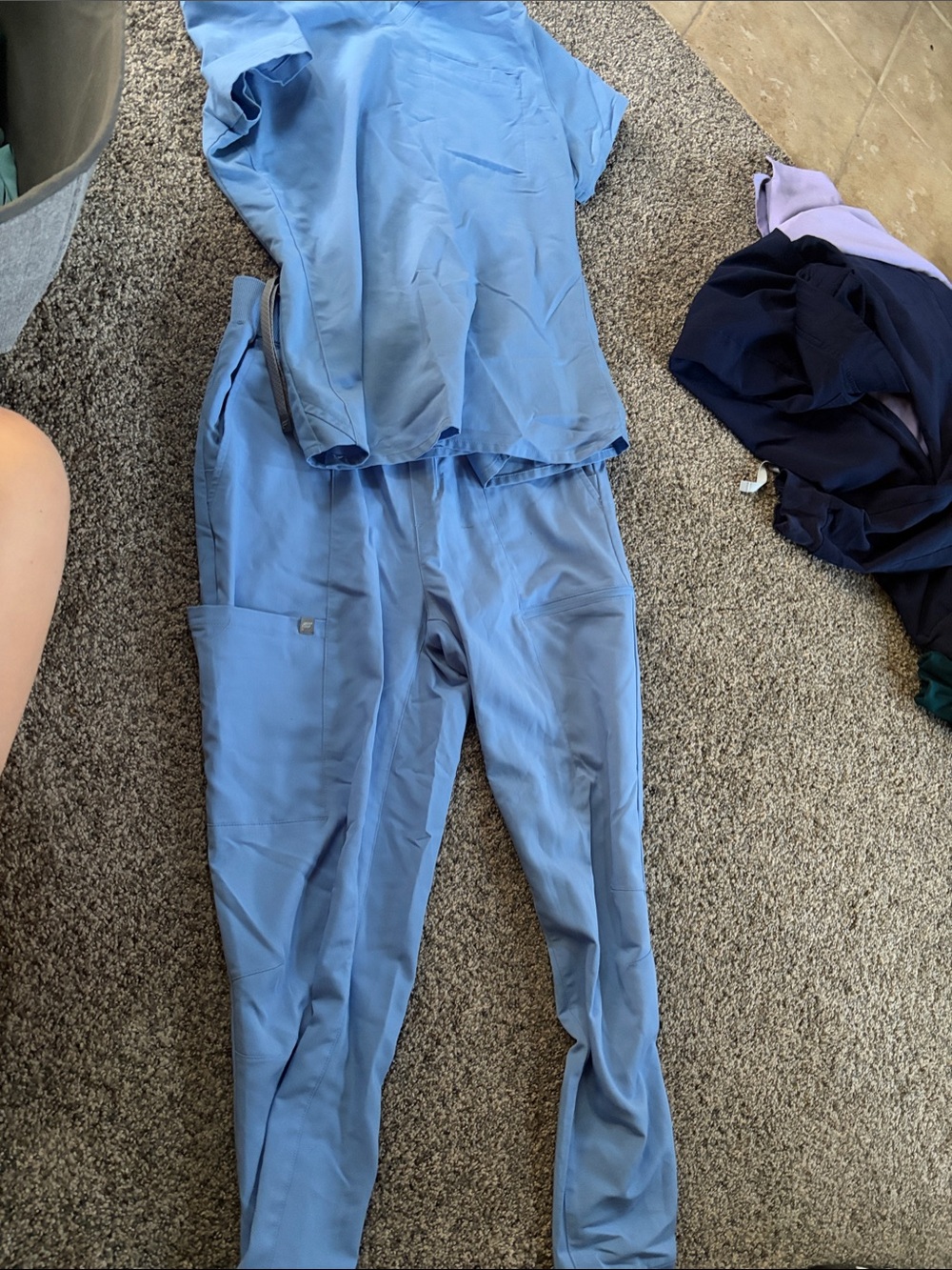 Fabletics Light Blue Scrub set jogger